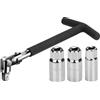 Noosverl Chiave Candela Tools - Set di Candele Auto Ford Fiesta Benzina da 3/8, Impugnatura Opaca, Universale, 16 mm, 18 mm, 21 mm, 4 Pezzi, per Auto e Moto, per la rimozione di Candele