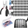 Samulee 62 Pezzi Kit Riparazione Pneumatici Moto, Ripara Gomme Auto con Cacciavite, Chiodo per Riparazione Pneumatici Sottovuoto, per Auto Moto Camion Trattori