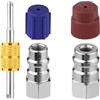 PEUTIER 2pz R12 a R134a Conversione Kit, Kit Adattatori Montaggio Retrofit AC R12 a R134a ad Alta/Bassa Pressione Adattatore da R12 a R134a con Chiave per Nucleo Valvola per Sistema Refrigerante