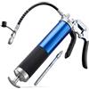 QWORK® Pistola Ingrassatore, 6000 PSI-7000 PSI, 400CC, con Tubo Flessibile, prolunga Rigida e ugello, Blu