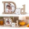 XXHUO Cornici per foto di papà, regali di compleanno per papà da figlia, figlio, cornice in legno personalizzata 8,9x8,9 cm, regali per papà, regali commemorazione con I Love You Dad per la festa del papà