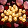 HOUSN 24 Pezzi Candele LED a Forma di Cuore,Candele LED Senza Fiamma,Luce Tremolante Calda con 200+ Ore di Autonomia, Candele Elettriche Senza Fiamma per Decorazioni Matrimonio,Feste e Casa
