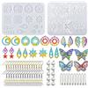 Attuslla 2PCS Stampi Per Resina Gioielli, Sole, Luna E Stelle Stampi Farfalle Stampo Silicone Stampini Resina Epossidica Butterfly Resin Molds