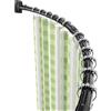 Misounda Bastone Tenda Doccia Angolare Curva Antiruggine Installazione Del Foro 140-200cm Espandibile In Acciaio Inox Regolabile, Con 24 Anelli Per Tenda Da Bagno,Per Bagno,Vasca,Guardaroba,Spogliatoio - Nero