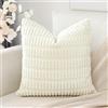 Artscope 1 Pezzi Federe per Cuscini in Velluto a Coste Minimalista Copricuscino Colorato per la Decorazione Domestica Soggiorno Camera da Letto Divano 55x55cm, Beige Crema
