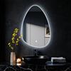MYGIIVOVO Specchio da parete rotondo per bagno, con illuminazione, specchio con luce LED, interruttore touch e 3 colori dimmerabili (60 L x 40 cm)