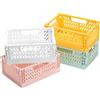 PIANKEKE 4 Pz Cassette Plastica Pieghevoli, Cesto Cassetta Pieghevole in Plastica, Contenitore Plastica Pieghevole, Scatola Portaoggetti Pieghevole per ufficio, cucina, bagno, armadietto organizer