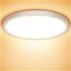 NIBSHOOM Plafoniera LED Soffitto, Lampadario Soffitto 18W, 3000K Lampada Luce Moderna per Camera da Letto, Bagno, Cucina, Soggiorno, Ufficio, Balcone, 1800LM, Bianco Naturale, Ø22cm