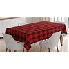 ABAKUHAUS Plaid Tovaglia, Retro Lumberjack Buffalo, Rettangolare per Sala da Pranzo e Cucina, 140 x 200 cm, Arancione Nero