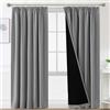 BellaHills 100% Tende Oscuranti per Interni 2 Pezzi 140L x 260A cm, Tende Camera da Letto Curtains Termica Isolante per Salotto Eleganti Moderne Tenda Fonoassorbente, Grigio