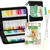 Ohuhu Pennarelli compatibili con carta a 40 colori con libro da colorare di 30 pagine - nessun pennarello scheggiato per libri da colorare per adulti - nessun sanguinamento - Set di matite