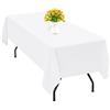 Teruntrue Tovaglia in poliestere bianca da 1 confezione per tavolo rettangolare da 8 piedi, tovaglia in tessuto di poliestere 153x320 cm resistente e lavabile,per decorare matrimoni,compleanni,feste,banchetti