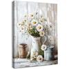 Dazzlewall Incorniciato Quadro Margherite Vintage Rustico, Poster Botanico per Bagno Stile Farmhouse Soggiorno 30×40 cm