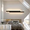 niuniaj LED Applique da parete interno con Telecomando,Creativo 20W 2300LM Negro Moderne Applique parete interno,3 Temperature di Colore,lampada da parete interno Dimmerabile,80CM Lampada da Parete
