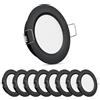 Obeaming Spot LED 12V Dimmerabile per Camper, Barca, Furgone, Roulotte - 8 Faretti da Incasso Mini, DIA 70mm, CRI93, Alluminio (Nero, 3000K)
