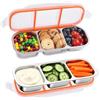 Yudobliss Snack Box in Acciaio Inossidabile, 3 Scomparti, 2 Pezzi, Contenitore per Alimenti Diviso, Contenitori per Snack in Metallo, Riutilizzabile, Il Pranzo, per Spuntini Viaggi