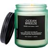 M&SENSE Candele Profumate Soia Brezza Oceanica 200g, Essenza Fresca e Rinfrescante, 50 Ore di Fragranza, Candela Naturale per Soggiorno, Benessere e Relax, Regalo Perfetto per Casa e Ufficio