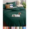 Utopia Bedding Copripiumino 3 pezzi Una Piazza e Mezza - Microfibra Copripiumino 200x200cm + Federe 50x75cm (Smeraldo)