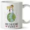 Mugffins Tazze di Prima Colazione per Gli Amanti, i Regali di Coppia, i fidanzati, Il Biglietto di S. Valentin - There is No Distance Between us - Tazze in ce