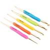 KIMISS Uncinetto Doppio, Uncinetto da 7 Mm Set Ferri da Maglia in Alluminio Colore Casuale 15 Mm Hamanaka TPR Manico in Gomma Morbida