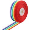 Aipaide Nastro Arcobaleno da 15 m, Nastro Arcobaleno Whaline per Decorazione e Artigianato, Fibra Multicolore, Nylon e Poliestere