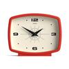Jones Clocks® Film orologio da scrivania | Design retrò rettangolare | Rosso | Design retrò mid-century con tocco moderno per mensola, tavolo, mensola del caminetto o comodino