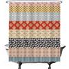 Ulticool Tenda da Doccia - a Strisce Geometrica Vintage Bohémien - 180 x 200 cm - Lavabile - Impermeabile - con 12 Anelli