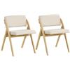 FANTASK Set di 2 sedie pieghevoli per sala da pranzo Furniture con gambe in legno di gomma, seduta e schienale imbottiti, per sala da pranzo, ufficio, eventi, natura