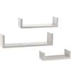 BAKAJI Set 3 Mensole da Parete Moderne Design con Bordi Laterali Mensola Scaffale 1 Ripiano in Legno MDF Varie Dimensioni (Bianco)