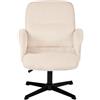 MEUBLE COSY Sedia da Ufficio Girevole Regolabile in Altezza Poltrona da Toelette Scrivania Seduta in Velluto a Coste per Studio Camera da Letto, Beige