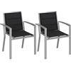 JUMMICO Sedia da Esterno - Struttura in Alluminio Robusta, Cuscino in Texlin Imbottito e Comodo, Impilabile e Riponibile sotto il Tavolo - Portata Max 160kg - Per Giardino, Cortile, Balcone