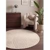 Hanse Home Hygge Skandi, tappeto di lana boho per soggiorno, camera da letto, sala da pranzo, corridoio, colore bianco naturale, Ø 120 cm