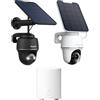 Reolink 5MP+4K Solar Surveillance Outdoor Battery Camera Set con Home Hub Mini, 360° PTZ Videosorveglianza WiFi 2,4/5 GHz, Audio a 2 Vie, Argus PT Noir e Argus PT Ultra con Pannello Solare Set