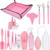Hysagtek Kit di attrezzi per piante grasse, 26 mini attrezzi da giardinaggio per trapianto a mano, set di piantagioni in miniatura, per interni ed esterni, per la cura delle piante da giardino (rosa)