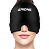 Boston Tech Cappello Emicrania, Maschera Fredda per Emicrania con Gel ad Alta Densità, Copertura 360° Effetto Antifaz, Terapia Freddo/Caldo Riutilizzabile per Mal di Testa e Stress (Black)
