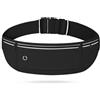 Lrikas Cintura da corsa per cellulare, impermeabile, per uomo e donna, con 3 tasche, non spostare, per ciclismo, fitness, passeggiate, Nero , taglia unica, unisex