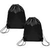VOSSOT 2 pcs sacca sportiva, zaino nero 34x42 cm, zaino leggero da donna e uomo, borsa da palestra da uomo, borsa sportiva per la scuola, fitness, resistente, borsa sportiva per ragazze e ragazzi