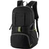 Dokeno Zaino Pieghevole Leggero 35L, Impermeabile Zaino da Viaggio Zainetto Piccolo, Zainetto Richiudibile Zaino Hiking Salvaspazio, per Donna Uomo Trekking Viaggi Brevi Escursioni Ciclismo (Nero)