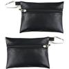 Hehglng 2 sacchetti neri per mini golf tee, sacca in pelle per palline da golf, tasca per tee da golf con cerniera, accessori per borse da golf, borsa per tee da golf