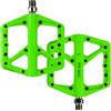 SYACHI Pedali piatti per MTB, pedali antiscivolo in fibra di nylon, per bici da corsa, mountain bike e gravel bike, antiscivolo e durevole, in lega di alluminio con 3 assi sigillati 9/16 (verde)