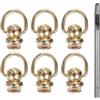 QUARKZMAN 6pz Rivetti Borchie in Metallo 8mm Rivetti Bottone ad Ring a D con 3,5mm Punzone Cuoio per Artigianato Pelletteria, Tono Oro