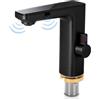 Gugxiom Rubinetto per bagno senza contatto, rubinetto automatico con sensore, display digitale, miscelatore acqua calda e fredda, nucleo in ceramica, rubinetto per bagni, cucine, servizi igienici
