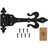 MORIA DESIGN MoriaDesign Cerniere per porte rustiche - 2,5 x 240 x 130 mm - Nero - sospensione decorativa a croce per porte in legno, cancelli da giardino e persiane