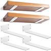 YFCVIP 4 Pezzi Staffe per Mensole Galleggianti, Staffe per Mensole Pesanti, Supporto da Appendere Alla Parete, Staffe a L, Supporti per Scaffali Invisibili (Bianco, 30 cm)