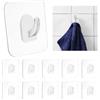 Brelet 40 ganci adesivi da parete in PVC, 6 x 6 cm, ganci adesivi da parete trasparenti, gancio in plastica, autoadesivi, per bagno, cucina, senza forare, max 5 kg