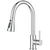 FORIOUS Rubinetto Lavello Cucina, Rubinetto Miscelatore con Doccetta Estraibile, Miscelatore Cucina girevole a 360°, adatto per lavelli con curvatura elevata, 2 modalità, Cromo Lucido