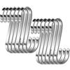WEERSTONE 12 ganci in acciaio inox a forma di S per bagno, camera da letto, ufficio, cucina, negozio, 12 pezzi