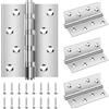 Bolatus - 4 cerniere a carico pesante, 100 × 76 × 13 mm, cerniere pieghevoli argento con 8 fori, cerniere per porta con cuscinetti a sfera in acciaio inox con viti, cerniere per porte massicce