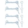 QUARKZMAN 4Pcs Gancio A Molla 3 X 50mm Per Porte E Finestre In Legno Con Rivestimento In Zinco Bianco Blu Acciaio Al Carbonio Sicurezza Ganci A Molla Con Occhiello E Chiusura A Filo