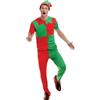 SMIFFYS Costume elfo, Verde e rosso, con maglia, pantaloni e cappello Halloween